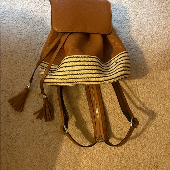 Brown and Cream Women's Bucket Bag - Picture 7 of 7
